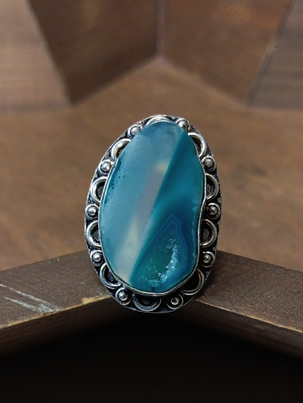 ⚡️3 for $24⚡️Blue Agate Statement Ring - Women's Jewelry